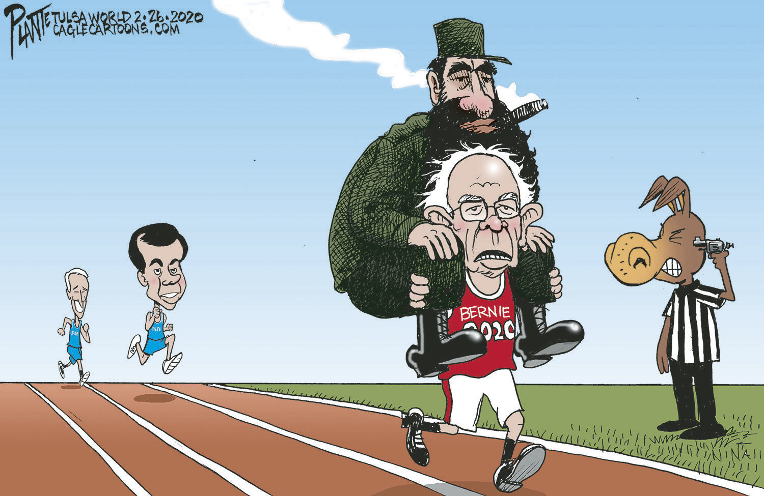 Bruce Plante Cartoon: Bernie and Castro